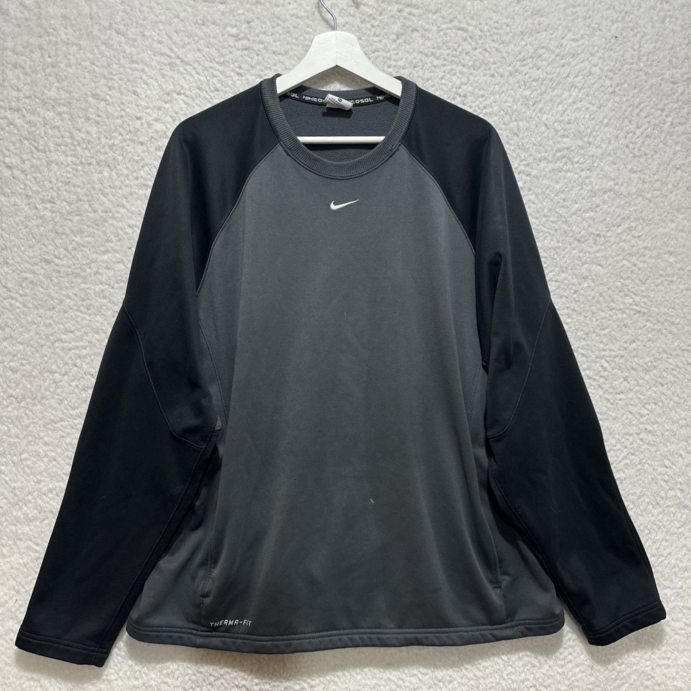 Nike Men's BSBL Baseball Therma-Fit Sweatshirt‎ Size XL Black Gray Pullover